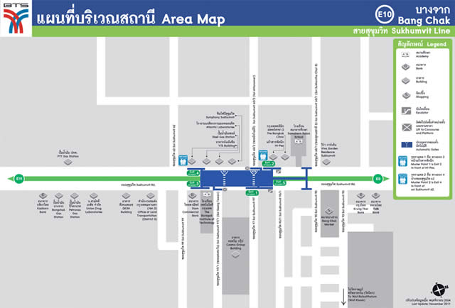 Карта-схема Станции Надземного Метро Скайтрейн BTS Bang Chak  Бангкок