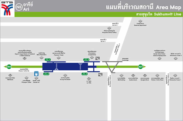 Карта-схема Станции Надземного Метро BTS Ari  Бангкок