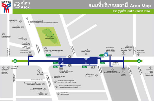 Карта-схема Станции Надземного Метро BTS Asok Бангкок