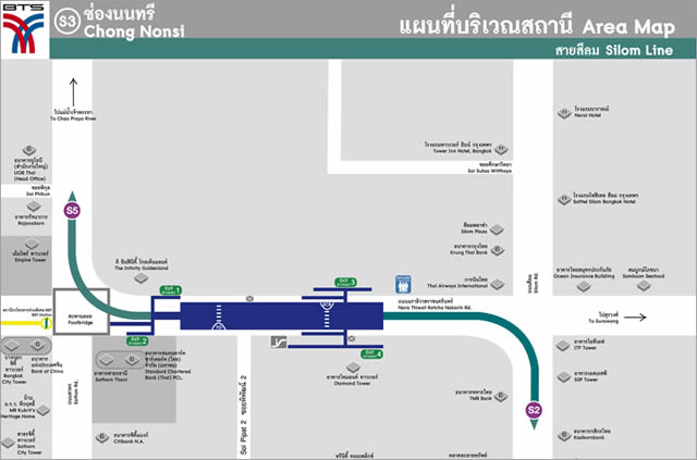 Карта-схема Станции Скайтрейн BTS Chong Nonsi  Бангкок