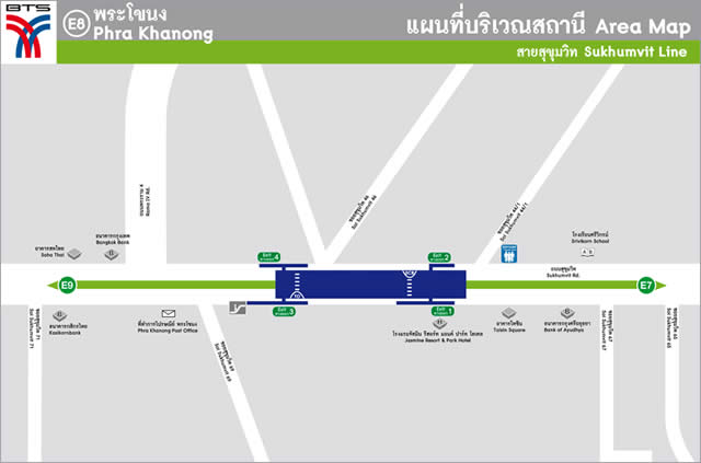 Карта-схема Станции Надземного Метро BTS Phra Khanong   Бангкок