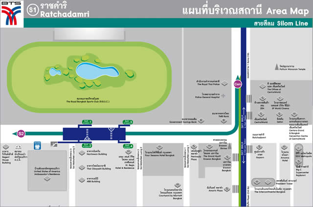 Карта-схема Станции Надземного Метро BTS Ratchadamri  Бангкок