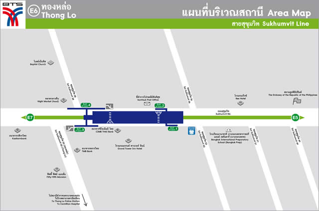Карта-схема Станции Надземного Метро BTS Thong Lo  Бангкок