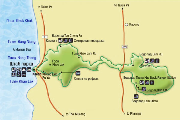 map of Khao Lak - Lamru national park