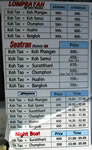 TIMETABLE KOH TAO KOHTAO KOTAO KO TAO ISLAND_ОСТРОВ КОХ ТАО КО ТАО ТАУ КОТАУ КОТАО КОХТАО ТАИЛАНД