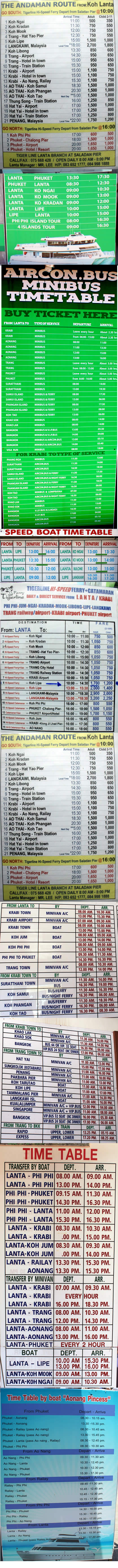 Ко Ланта расписание паромов из/в Ко Ланта, из Пхукета, Краби, Ао Нанг, Пхи Пхи, Ко Липе, Рейли, Лангкави в/на Ланту Koh Lanta ferry timetable