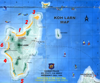 MAP KOH LARN ISLAND THAILAND MAP_      